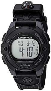 (タイメックス) Timex Expedition 腕時計 デジタル クロノ アラーム タイマー 39mm%カンマ% ブラック+ミニコンパス%カンマ% クロノグラ