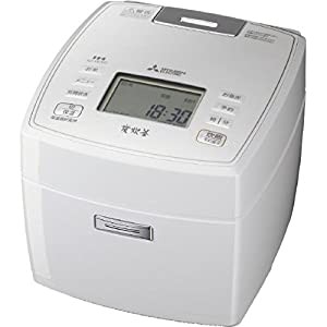 三菱電機 IHジャー炊飯器 備長炭炭炊釜 5.5合炊き ピュアホワイト NJ-VE107-W(中古品)