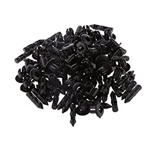 【ノーブランド品】ATV バギー用　50pcs 6mm穴　プラスチック　プッシュ式　リベット　ファスナー　ピン　クリップ(中古品)