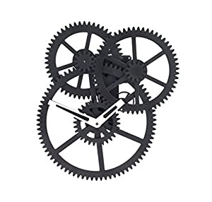 Kikkerland Black Triple Gear Wall Clock(中古品)