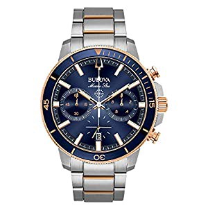 Bulova マリンスタークロノグラフウォッチ、ステンレススチール、ツートンカラー（モデル：98B301） ワンサイズ ツートンローズ/