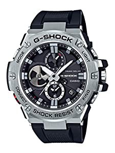 カシオ G-Steel by G-Shock クォーツ ソーラー Bluetooth コネクテッド 樹脂ドレスウォッチ カラー:ブラック (モデル:GST-B100-1