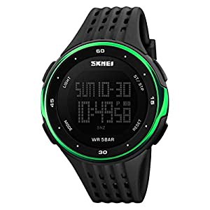 SKMEI Men Sport Digital Watches Big Dial LED Display Wristwatches Chronograph Calendar Backlight Alarm Relogio Masculino