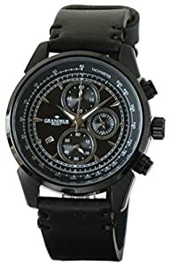 ≪安心の日本製≫[GRANDEUR PLUS(グランドール プラス) ]紳士用 クロノグラフ 腕時計 最高級イタリアンレザーベルト GRP-001-B1 