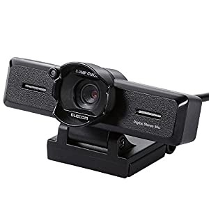 エレコム WEBカメラ UCAM-C980FBBK フルHD 30FPS 800万画素 ステレオマイク内蔵 高精細ガラスレンズ レンズフード付 ケーブル長1