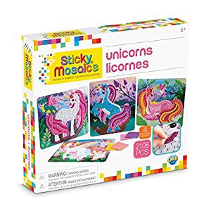 The Orb Factory Sticky Mosaics Unicorns Arts and Crafts (2108 Piece)%ｶﾝﾏ% Pink/Teal/Blue/Purple%ｶﾝﾏ% 30cm x 5.1cm x 27cm