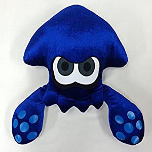 スプラトゥーン2 イカ ダイカットクッション　ブライトブルー(中古品)