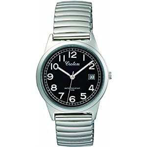 CROTON(クロトン) 腕時計 3針 デイト 10気圧防水 伸縮バンド RT-140M-1 ds-2000263(中古品)