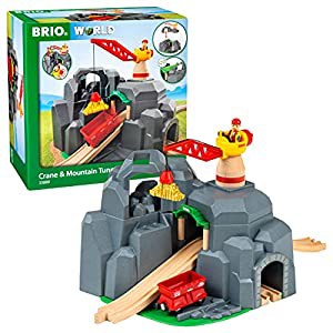 BRIO (ブリオ) WORLD クレーン&マウンテントンネル [ 木製レール おもちゃ ] 33889(中古品)