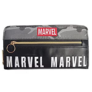 【MARVEL/ﾏｰﾍﾞﾙ】迷彩ファスナー付き長財布(BK)49941(中古品)