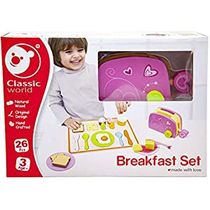 CLASSIC WORLD 木製おままごとセット breakfast set ブレックファストセット(中古品)
