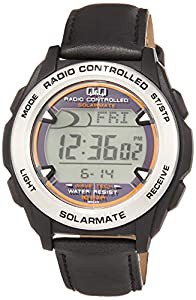 [シチズン Q&Q] 腕時計 デジタル 電波 ソーラー 防水 日付 革ベルト MHS7-310 メンズ ブラック(中古品)