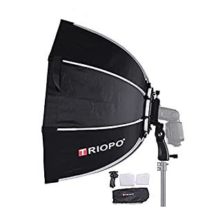 TRIOPO プロ ソフトボックス 65cm 折りたたみ 八角型 Canon/Nikon/Sonyスピードライト スタジオフラッシュに適用(中古品)