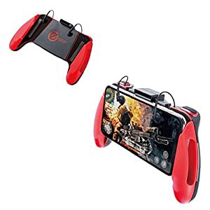 エレコム 荒野行動/PUBG Mobile スマホ用ゲームコントローラー 2ボタン&グリップ 4.7~6.5インチ iPhone/Android レッド P-GMG2B0