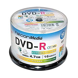FalconMedia 1回記録(データ）用 スマートガード AquaAce（耐水・光沢写真画質/ウォーターシールド）DVD-R BE035 (片面1層/1-16 