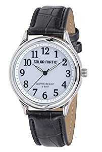 [クレファー] 腕時計 アナログ ソーラー 防水 革ベルト SM-AM165-WTS メンズ ブラック(中古品)