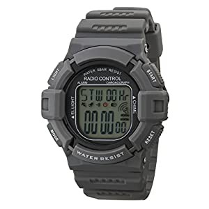 [クレファー] 腕時計 デジタル 電波 防水 多機能 ウレタンベルト TE-D189-GR メンズ グレー(中古品)