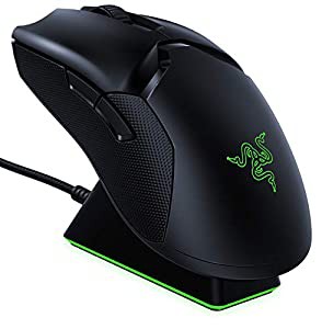 Razer ゲーミングマウス Viper Ultimate 高速無線 軽量 74g Focus+センサー 20000DPI 光学スイッチ 8ボタン 充電スタンド付 Chro