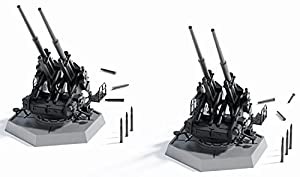 バンカースタジオ 1/350 ドイツ軍 12.8cm FlaK40 ツヴィリング高射砲 3Dプリンター製キット BSTSP35006(中古品)