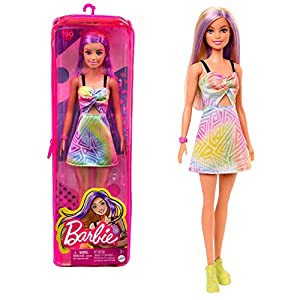 バービー(Barbie) ファッショニスタ パープルロングヘア【着せ替え人形】 【再利用可能ビニールバッグ】 【3才~】 HBV22(中古品)