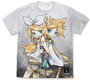 コスパ 鏡音リン・レン フルグラフィックTシャツ WHITE Lサイズ 綿製(中古品)