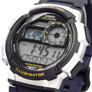 CASIO 腕時計 ゆうパケット 海外モデル ワールドタイム デジタル メンズ AE-1000W-2A