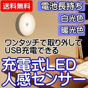 人感センサーライト LED 屋内 室内 USB充電 リチウム電池 足元ライト ナイトライト 階段 玄関 廊下 トイレ クローゼット 物置 工事不要 