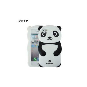 可愛いiphone5/5sケース 人気のキャラクター　パンダ3Dデザイン　ブラック