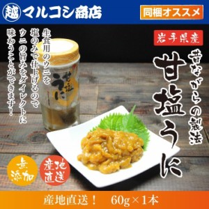 浜の定番 無添加 甘塩うに60g 昔ながらの塩とウニのみで味付け うに ウニ 瓶詰め ムラサキウニ 生うにと食塩のみで味付け 粒ウニ