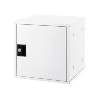 ポイント５倍☆ アスカ 組立式収納ボックス　ホワイト　Ｗ３５０×Ｄ３５０×Ｈ３５０ｍｍ SB800W