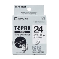 テプラ キングジム テプラＰＲＯテープカートリッジ　インデックスラベル　白に黒文字２４ｍｍ幅 SSY24K