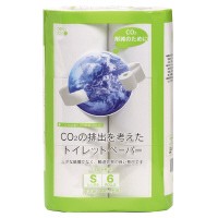 ポイント５倍☆ 春日製紙工業 ＣＯ２の排出を考えたトイレットペーパー　１３０ｍ　６ロール K-CO2-8P