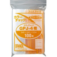 生産日本社 ユニパック　カラーチャック　Ａ４橙　幅２４０×チャック下３４０ｍｍ J-4O