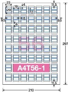 コクヨ ＩＪＰ用タックインデックス　Ａ４　５６面　中　フィルム付　５枚　赤 KJ-T1692NR