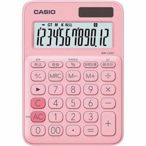 カシオ計算機 カラフル電卓　ＭＷ−Ｃ２０Ｃ−ＰＫ−Ｎ　ペールピンク MW-C20C-PK-N