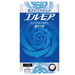 カミ商事 エルモア　トイレットロール　花の香り　シングル 55m 12ロール 427861