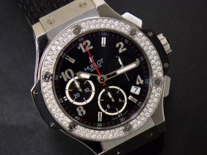 【中古】【良品】 HUBLOT ウブロ ビッグバン スチール ダイヤモンド 341.SX.130.RX.114 メンズ 腕時計