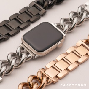 アップルウォッチ バンド ベルト ステンレス チェーン Apple Watch8 7 6 5 4 3 SE 全シリーズ対応 着せ替えバンド