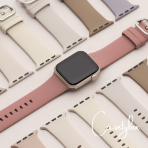 高品質シリコン 大人くすみカラー アップルウォッチ バンド シリコン ベルト apple watch バンド スポーツ レディース SE シリコン おし