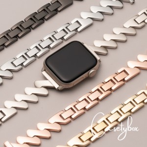 アップルウォッチ バンド apple watch バンド ステンレス レディース SE おしゃれ スターライト かわいい 合金 ブランド series8,7,6,SE,