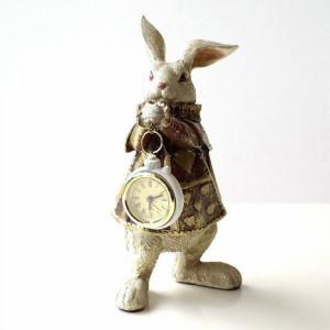 置時計 置き時計 おしゃれ かわいい アナログ うさぎ 置物 雑貨 オブジェ 可愛い 卓上 懐中時計 ラビットクロック ハートマント