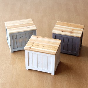 スツール 収納 木製 アンティーク 木箱 玄関椅子 サイドテーブル 軽量 軽い おもちゃ 収納 シャビーなボックススツール 3カラー