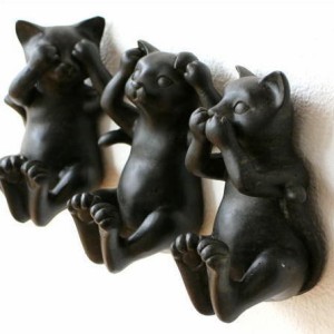 ネコ ねこ 猫 雑貨 オブジェ 壁掛けフック 壁掛け インテリア ウォールデコ 三様ネコフック 3個セット