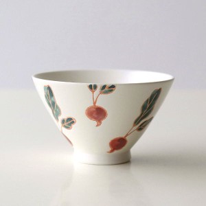 お茶碗 おしゃれ 白 可愛い 磁器 波佐見焼 日本製 ご飯茶碗 ラディッシュ茶碗
