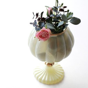 花瓶 花びん ガラス おしゃれ フラワーベース かわいい レトロ アンティーク インドの手づくりガラスベース C