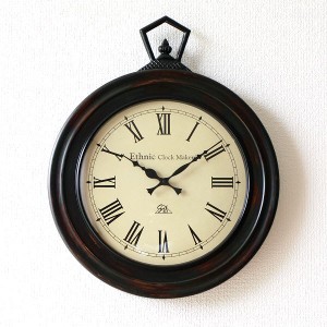 壁掛け時計 掛け時計 おしゃれ アンティーク 木製 レトロ クラシック アナログ ウォールクロック E
