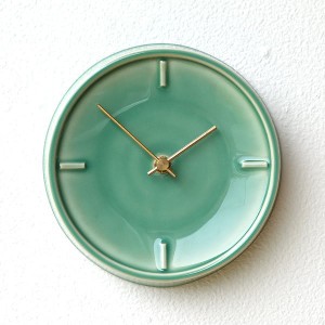壁掛け時計 掛け時計 おしゃれ 陶器 かわいい シンプル ウォールクロック 美濃焼 日本製 陶器のサークル掛け時計 B