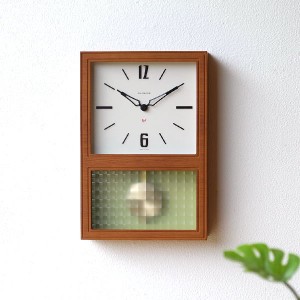 振り子時計 壁掛け おしゃれ 木製 レトロ モダン シンプル 四角 クラシックな振り子時計 カフェブラウン