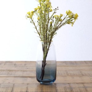 花瓶 フラワーベース おしゃれ ガラス 花器 ブルー ガラスベース 一輪挿し ドライフラワー シンプル デザイン ガラスベース ブルー