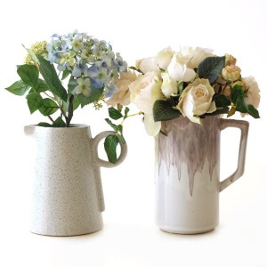 花瓶 フラワーベース おしゃれ 花器 モダン ピッチャー型 かわいい セラミック ナチュラル 北欧 セラミック ジャグベース 2カラー